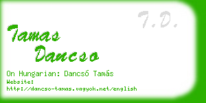 tamas dancso business card